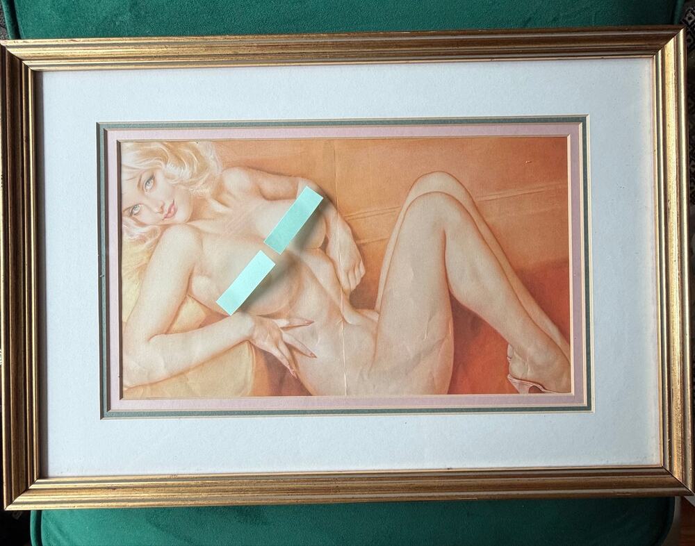 Framed Vargas pin up original Playboy centerfold